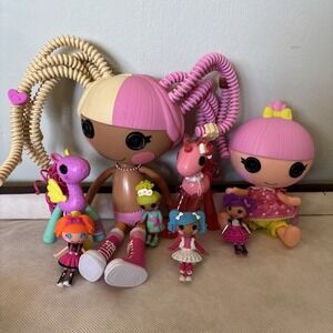 Lalaloopsy Doll Lot Silly Hair Large Medium Pony and Mini Figures 8 Piece Set